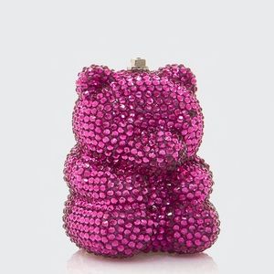 Hot pink JUDITH LEIBER pink bear pill box